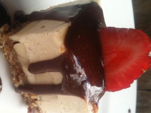 Raw Banana Split with strawberry choc sauce 