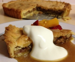 Walnut Pie with Caramel Sauce