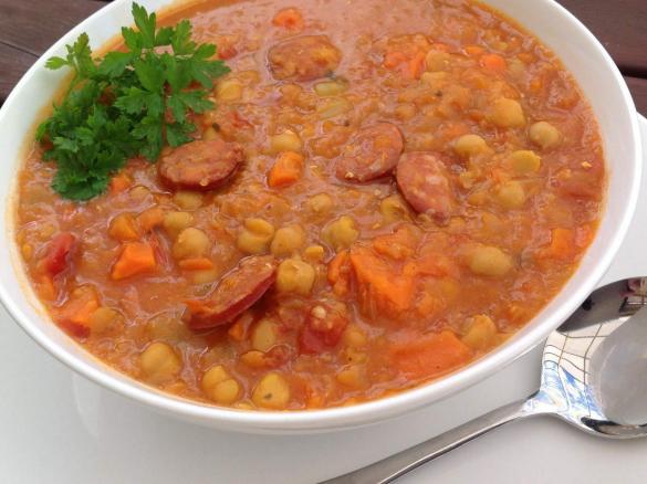 Red Lentil and Chorizo Soup