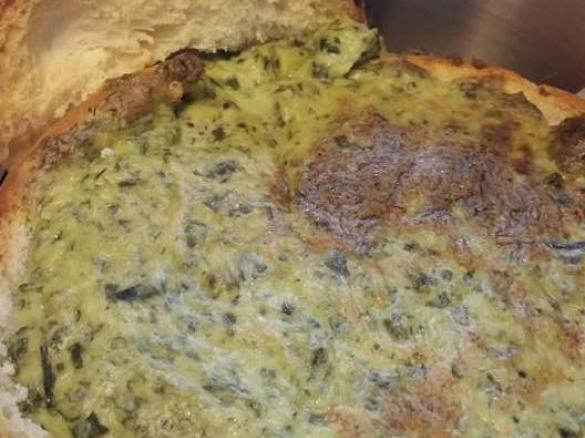 Delicious french onion and spinach cob loaf