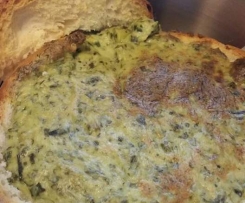 Delicious french onion and spinach cob loaf