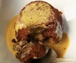 Steamed Chocolate Mudcakes with Orange Sabayon