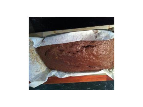 Chocolate chia brownie slice