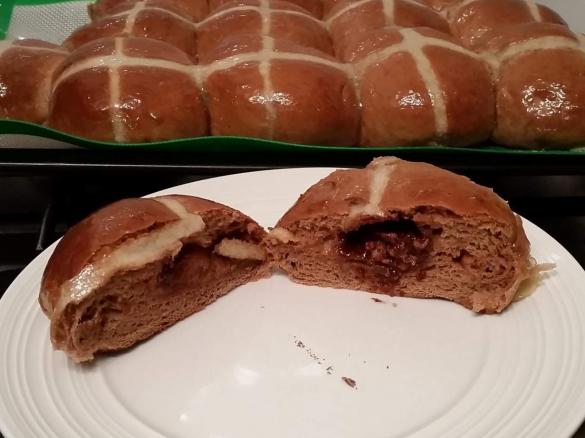 surprise hot choc cross buns
