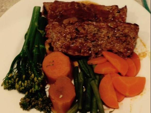 Gluten Free Meatloaf with BBQ basting sauce