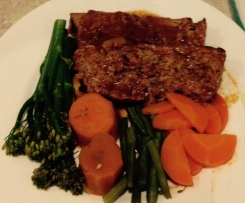 Gluten Free Meatloaf with BBQ basting sauce