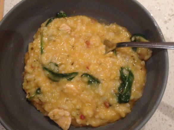 Chicken, pesto & spinach risotto
