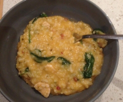 Chicken, pesto & spinach risotto