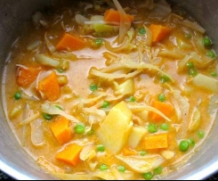 Cabbage with Sweet Potato in Coconut Milk