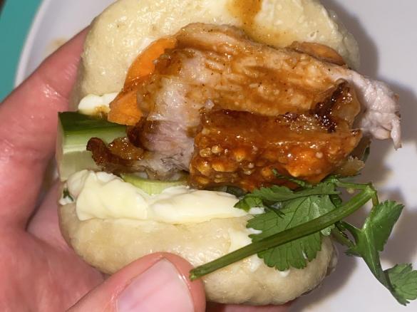 Pork Belly Bao Buns with Hoison Sauce and Kewpie Mayo