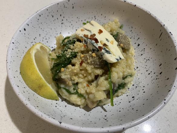 Lemon, Mushroom & Blue Cheese Risotto
