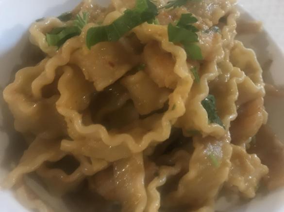 Ginger, Garlic and Chilli Prawns with Pasta