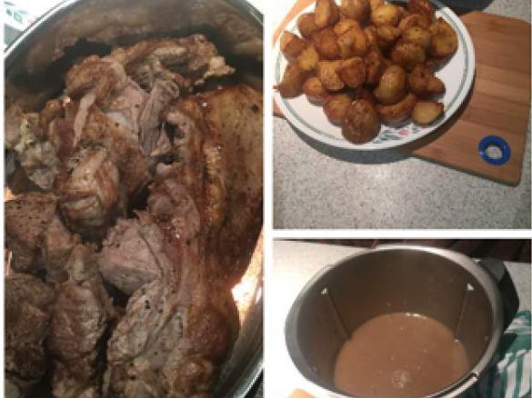 Varoma Style Butterflied Leg of lamb and Veggies.