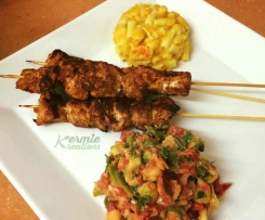 Sticky Chicken Skewers - Kermie Kreations