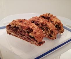 Jam and chocolate biscotti