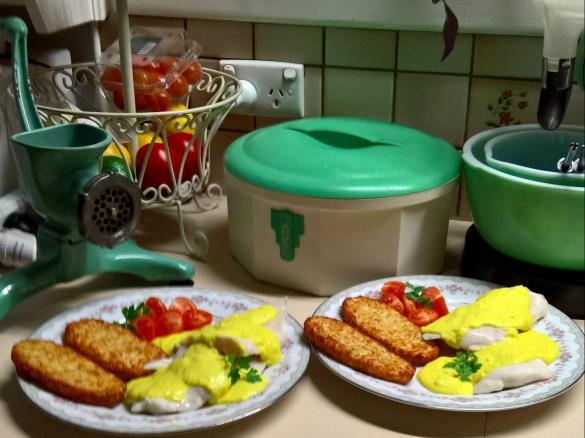 Hoki, with Crab, Turmeric and Tarragon Sauce