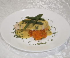 Mustard Brandy Chicken with Sweet Potato Mash (Variant from Gluten Free Wheat Free cookbook)