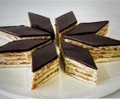 Zserbo aka Gerbeaud cake (Hungarian layer cake)