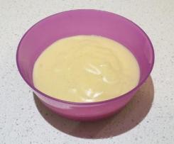 Pouring sugar-free low-fat Vanilla Custard