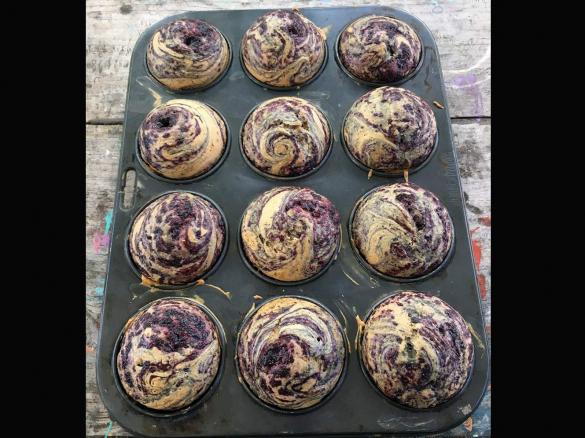 BLUEBERRY SWIRL MUFFINS