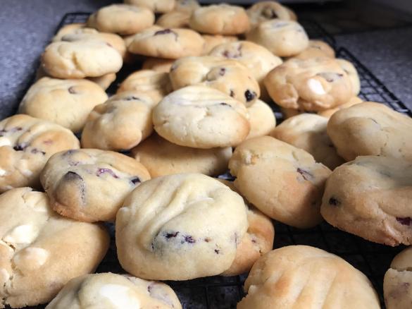 White Choc & Craisin Cookies