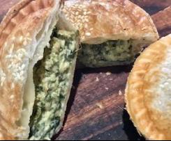 Spinach, bacon and cheese pies (pie-maker)