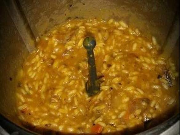 Leftover dinner risotto