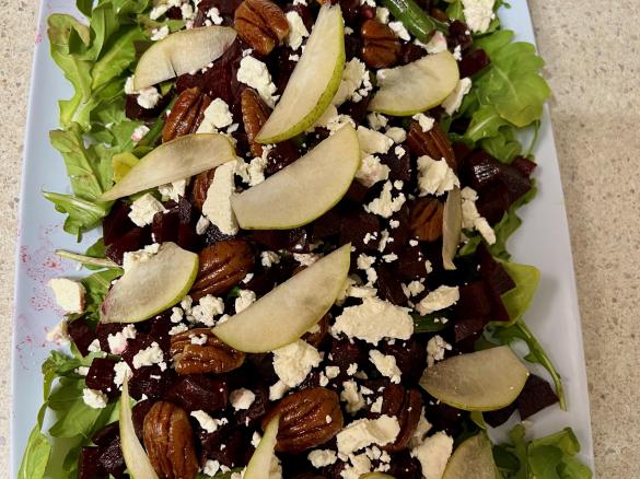 Beetroot, Pear and Feta cheese salad