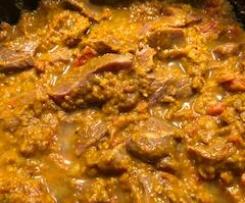 Variation Creamy beef curry with cauliflower rice