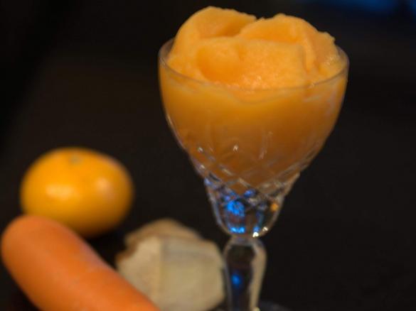 Carrot, ginger & Mandarin Sorbet