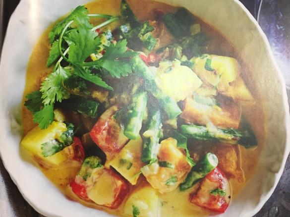 Vegetables in saffron, chilli & coconut broth