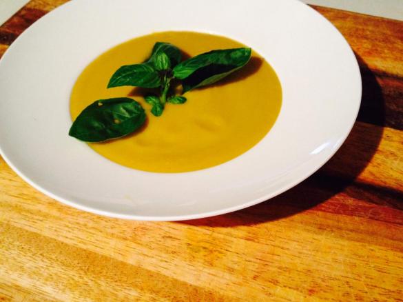 Sweet potato, coconut, ginger soup.