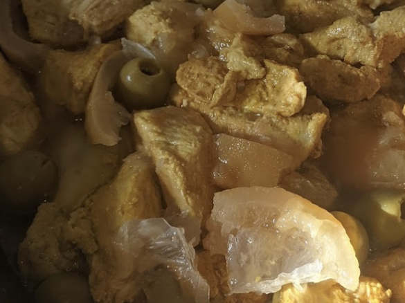 Moroccan-style Chicken with Olives and Preserved Lemons (No Tagine req'd)