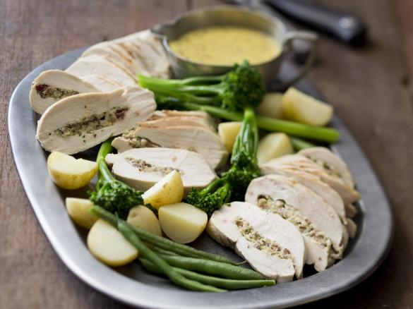 Cranberry and camembert stuffed chicken