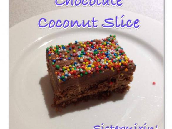 5 Second Chocolate Coconut Slice