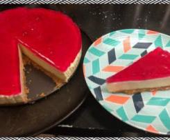 Easy Lemon Cheesecake with Raspberry Jelly