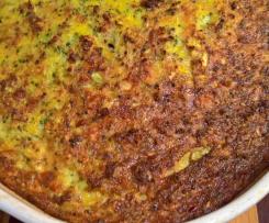Crustless bacon and broccoli quiche