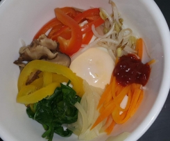 Korean Bibimbap (비빔밥) Mixed vegetables with rice and Gochujang(korean Chilli Paste)
