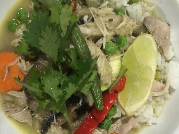 Paleo Green Curry with Cauliflower rice