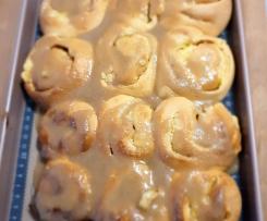 Lemon Curd & Cream Cheese Scrolls with Vanilla glaze