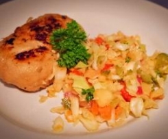 Marinated Chicken with White Cabbage Salad