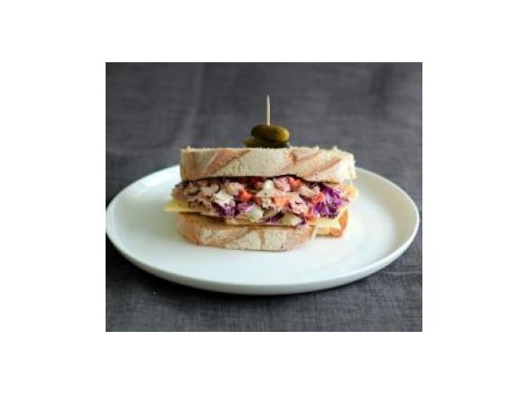 Leftover ham & slaw sandwiches