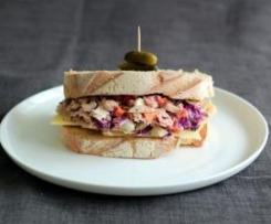 Leftover ham & slaw sandwiches