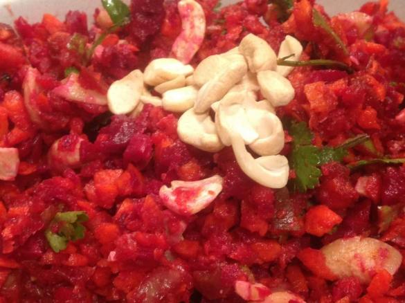 Beetroot and cashew salad
