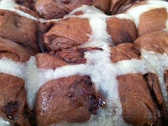 Double Chocolate Hot Cross Buns