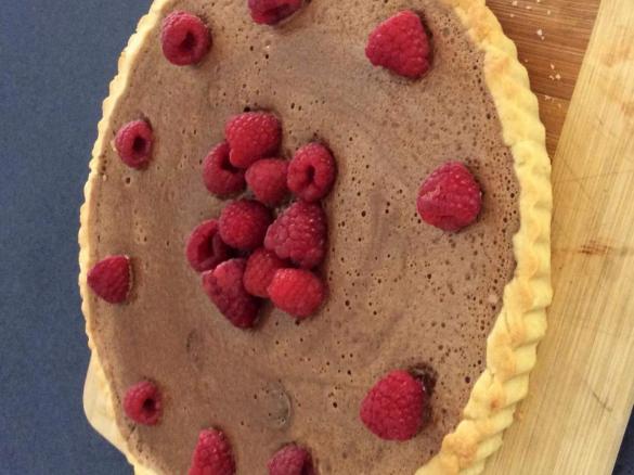 Baked chocolate raspberry tarts