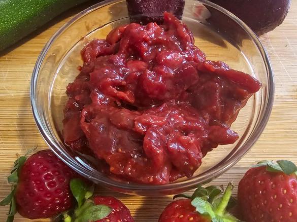 Healthy Strawberry Jam with hidden Zucchini and Beetroot