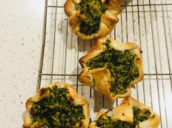 Vegan Spinach and cashew pies