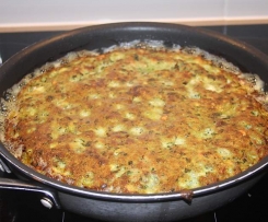 Caramalised onion, spinach and three cheese frittata