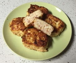 Chicken, chorizo and haloumi patty